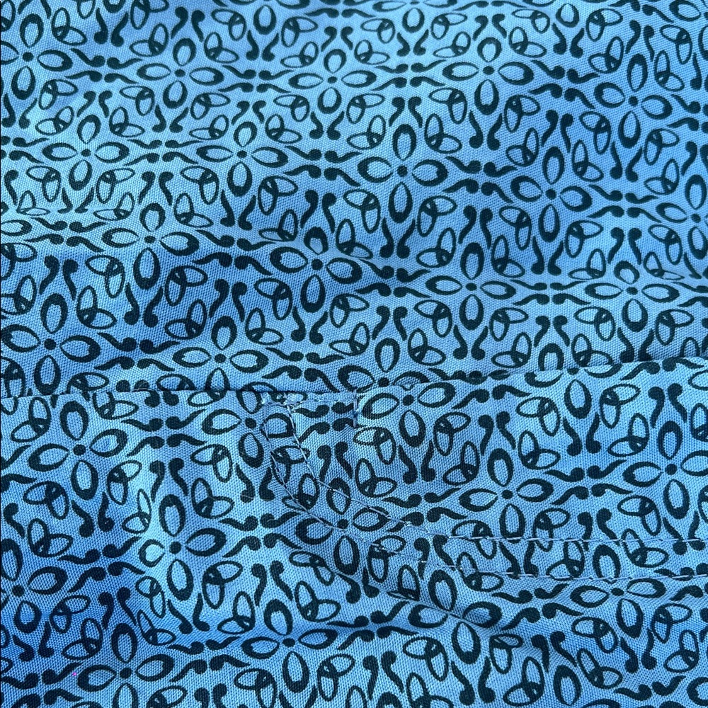 Blue Patterned High-Waste Wide-Leg Pants - Picture 3 of 3